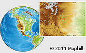 Physical Location Map of the area around 34° 28' 56" N, 103° 37' 30" W