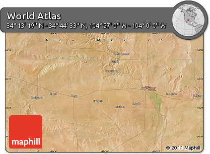 Satellite Map of the Area around 34° 28' 56" N, 104° 28' 29" W