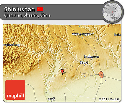 Physical 3D Map of Shiniushan