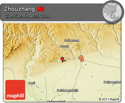 Physical 3D Map of Zhouzhang