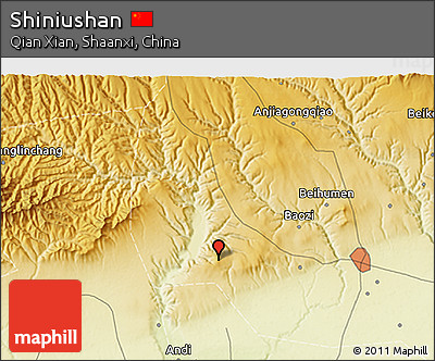 Physical 3D Map of Shiniushan