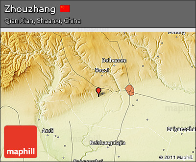 Physical 3D Map of Zhouzhang