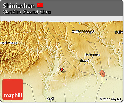 Physical 3D Map of Shiniushan