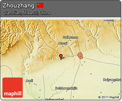 Physical 3D Map of Zhouzhang