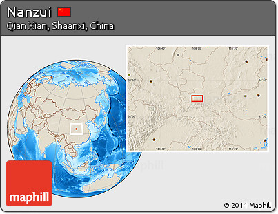 Shaded Relief Location Map of Nanzui