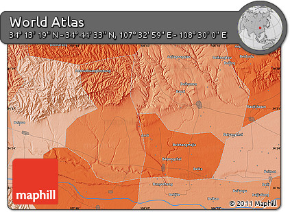 Political Map of the Area around 34° 28' 56" N, 108° 1' 30" E
