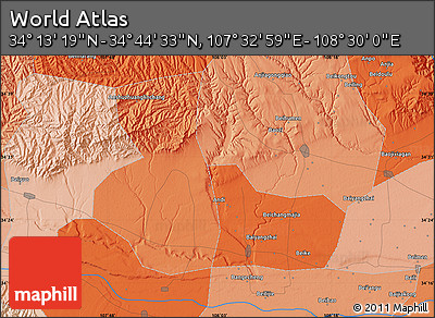 Political Map of the Area around 34° 28' 56" N, 108° 1' 30" E