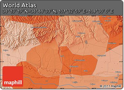 Political Map of the Area around 34° 28' 56" N, 108° 1' 30" E