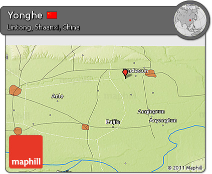 Physical 3D Map of Yonghe