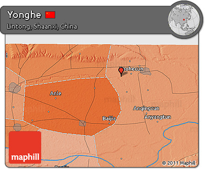 Political 3D Map of Yonghe