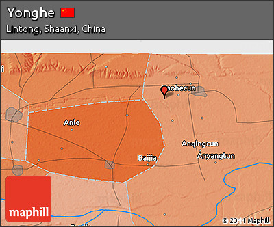 Political 3D Map of Yonghe