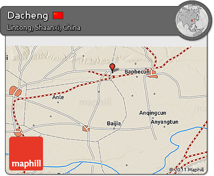 Shaded Relief 3D Map of Dacheng