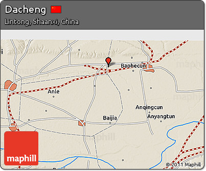 Shaded Relief 3D Map of Dacheng