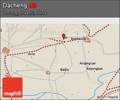 Shaded Relief 3D Map of Dacheng