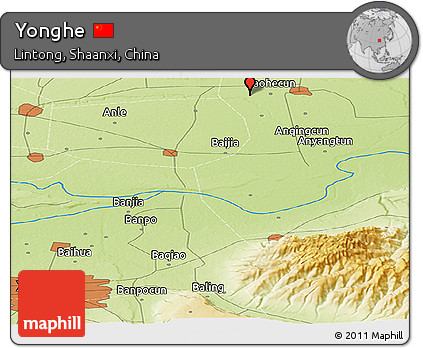 Physical Panoramic Map of Yonghe