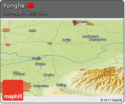 Physical Panoramic Map of Yonghe