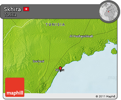 Physical 3D Map of Skhira