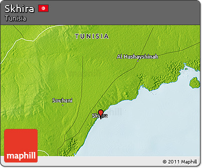 Physical 3D Map of Skhira