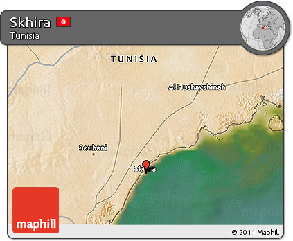 Satellite 3D Map of Skhira