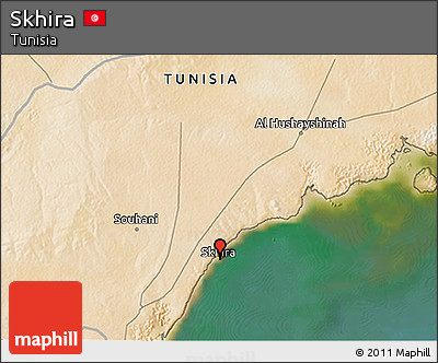 Satellite 3D Map of Skhira