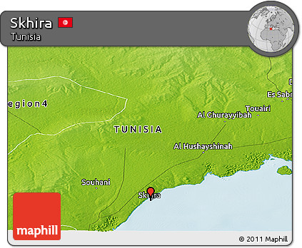 Physical Panoramic Map of Skhira