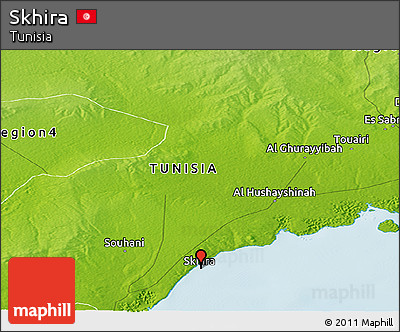 Physical Panoramic Map of Skhira