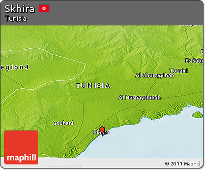 Physical Panoramic Map of Skhira