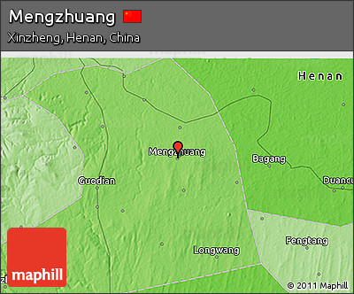 Political 3D Map of Mengzhuang
