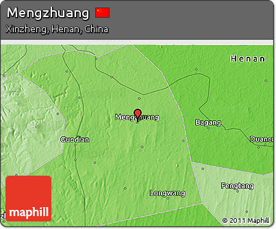 Political 3D Map of Mengzhuang
