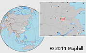 Gray Location Map of the area around 34° 28' 56" N, 115° 40' 30" E