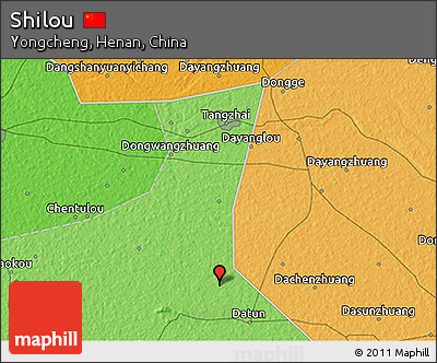 Political 3D Map of Shilou