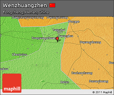 Political 3D Map of Wenzhuangzhen