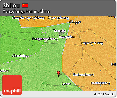 Political 3D Map of Shilou