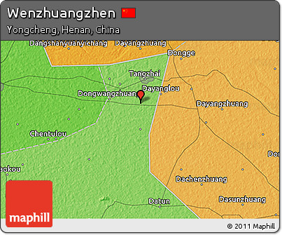 Political 3D Map of Wenzhuangzhen