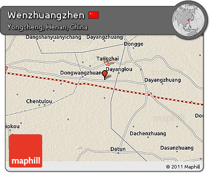 Shaded Relief 3D Map of Wenzhuangzhen