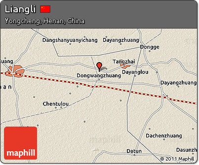 Shaded Relief 3D Map of Liangli