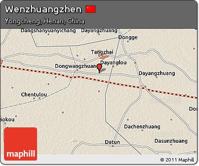 Shaded Relief 3D Map of Wenzhuangzhen