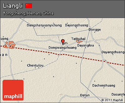 Shaded Relief 3D Map of Liangli
