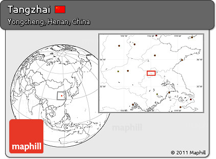 Blank Location Map of Tangzhai