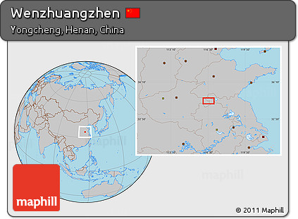 Gray Location Map of Wenzhuangzhen