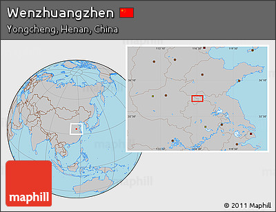 Gray Location Map of Wenzhuangzhen