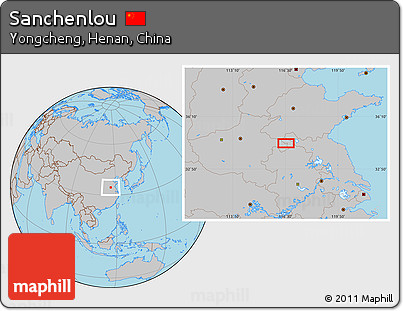 Gray Location Map of Sanchenlou