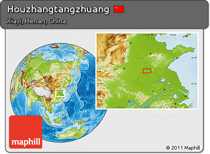 Physical Location Map of Houzhangtangzhuang