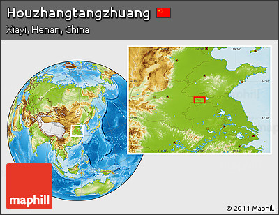 Physical Location Map of Houzhangtangzhuang