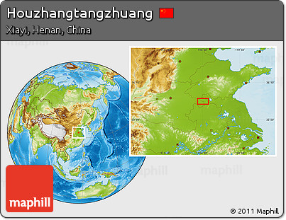Physical Location Map of Houzhangtangzhuang