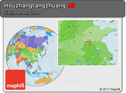Political Location Map of Houzhangtangzhuang