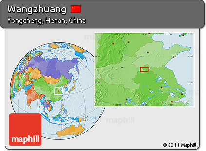 Political Location Map of Wangzhuang
