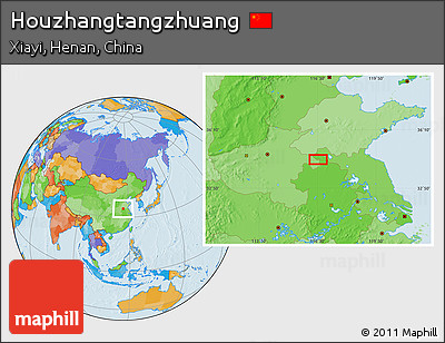 Political Location Map of Houzhangtangzhuang