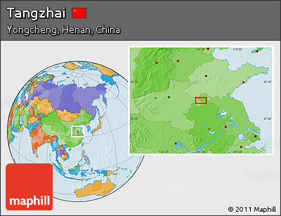 Political Location Map of Tangzhai