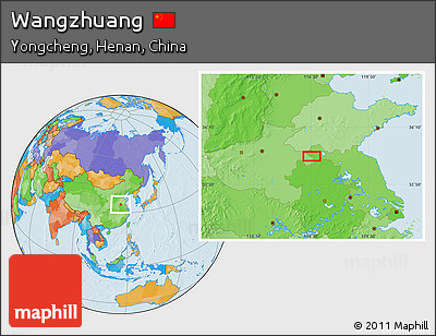Political Location Map of Wangzhuang